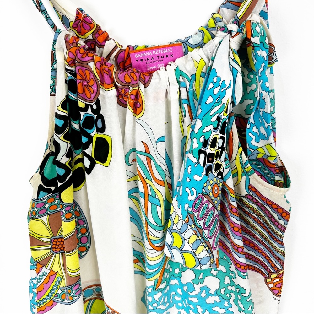 Banana Republic x Trina Turk | Silk Sea Botanical Print Astrid Top